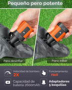 ETENWOLF AIR 3 Bomba de aire para inflables con batería de 2600 mAh y luz de campamento, bomba de aire eléctrica ultrarrápida y mini, desinfla para colchón de aire, flotadores de piscina, bolsas de