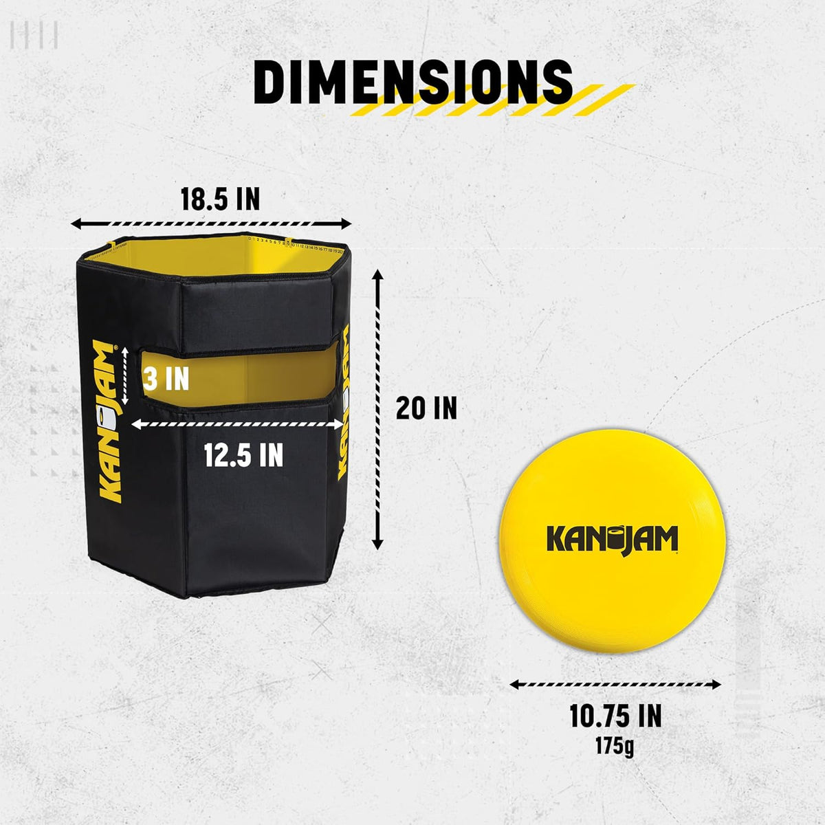 Kan Jam Travel, juego portátil de lanzamiento de discos para exteriores, 2 objetivos, disco, bolsa de transporte