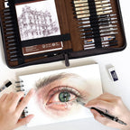 Nicpro Kit de suministros de dibujo artístico de 58 piezas, estuche de