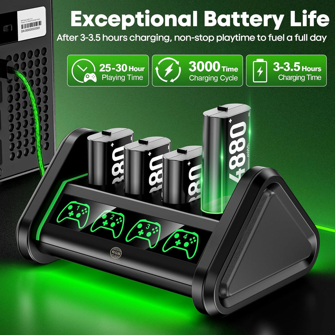 OIVO Batería recargable para Xbox One\/Series X\/S, 4 x 4880mWh, es...