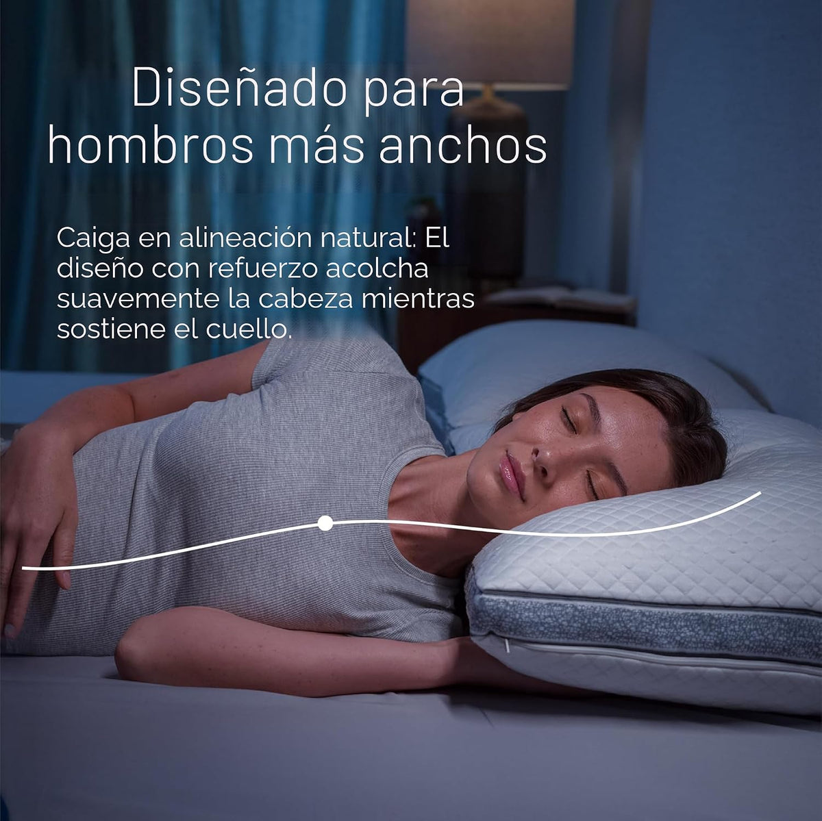 DreamyBlue Gusseted Sapphire Pillow, Shredded Memory Foam, Queen