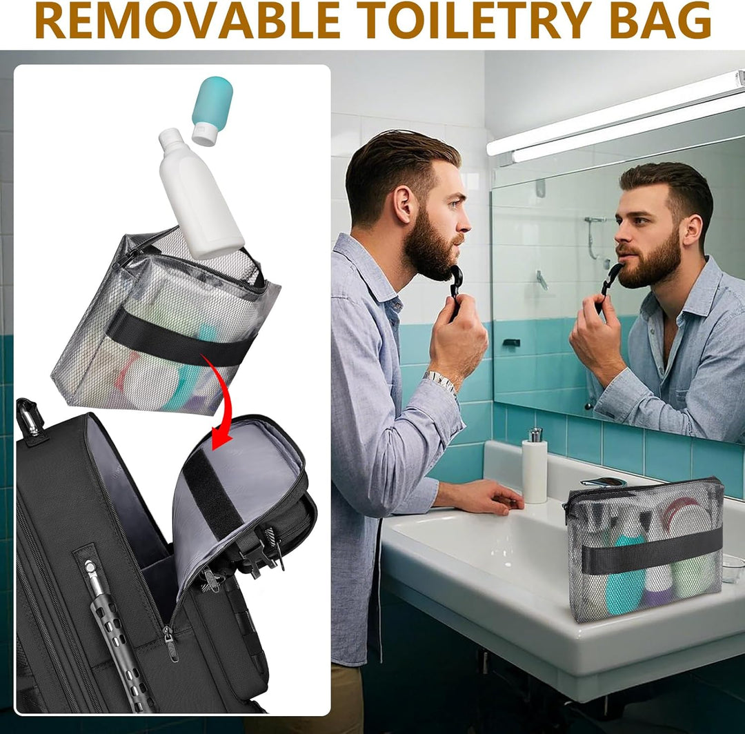 MATEIN Mochila de viaje expandible con compartimento para zapatos,...