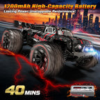 Autos RC rápidos a escala 1:16 para adultos, 40 KPH, camión monstruo eléctrico todoterreno con chasis de metal, auto de alta velocidad de 2.4 GHz, camión a control remoto impermeable con 2 baterías