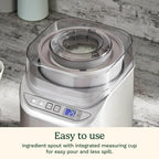 Máquina para hacer helado Cuisinart ICE-70, cromo cepillado, Máquina para hacer helados con contador regresivo