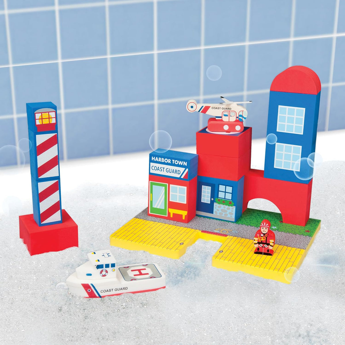 Juego de guardacostas flotantes BathBlocks