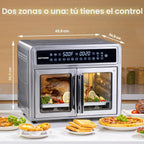 HotKing Combo de horno tostador de freidora de aire de doble zona, horno de