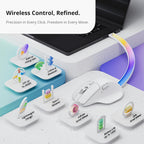 Keychron Ratón inalámbrico para juegos M6 8K, 2.4G/Bluetooth/cableado, sensor PixArt 3950, sondeo de 8000Hz, clics silenciosos, 5 perfiles de memoria integrados para Plug & Play, programable para Mac