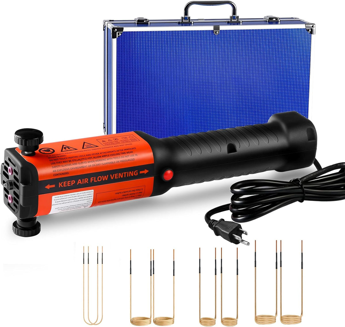 Herramienta de extracción de pernos por inducción, 1500W 110V calentador de inducción portátil magnético con 8 bobinas, herramienta calentadora de pernos de calentamiento rápido 25S para retirar tornillos oxidados, tuercas y pernos atascados