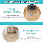 Toddleroo by North States - Patio de juegos 3 en 1 de metal Superyard para bebé: corral de 8 paneles, puerta o valla extra ancha - Cierra hasta 19 pies cuadrados - 30 pulgadas de alto - Taupe