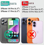 Cozycase para iPhone 18 Pro/iPhone 17 Pro - Funda impermeable de alta resistencia negra