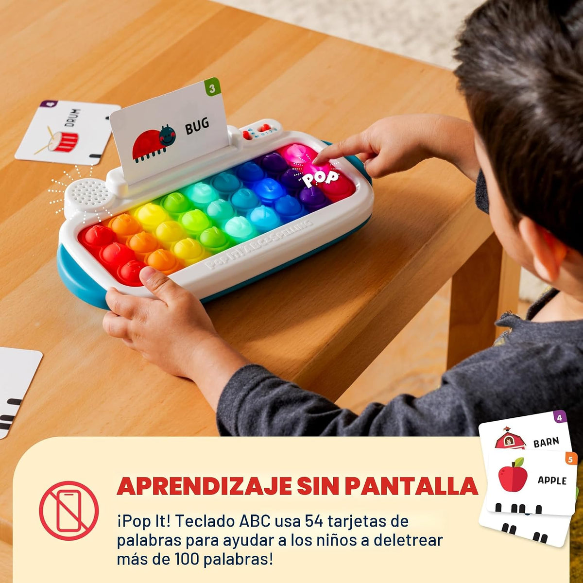 Chuckle & Roar Pop it! Teclado ABC y ortografía, lector óptico