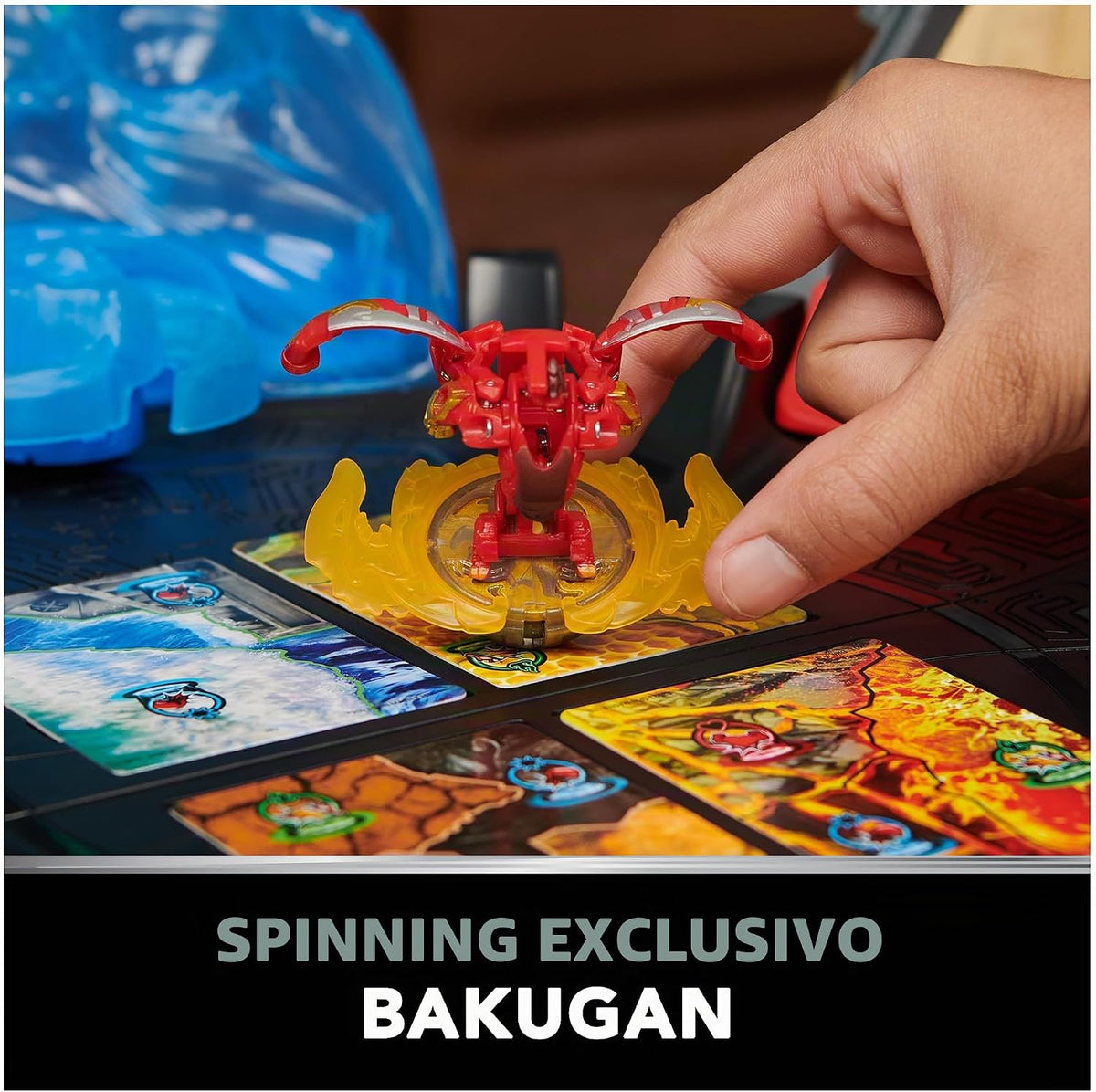Bakugan Arena de batalla con Dragonoide exclusivo de ataque especial, figura de acción giratoria personalizable y set de juego, juguetes para niños y niñas de 6 años en adelante