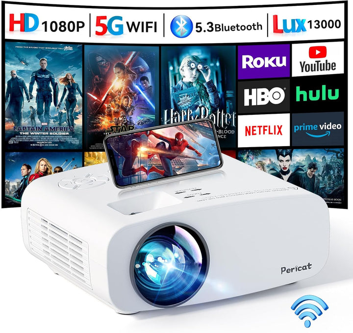 Proyector con WiFi y Bluetooth, pericat 4K compatible con proyector...