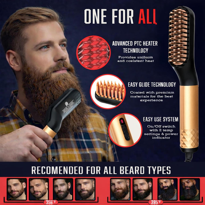 Kit de aseo para enderezadora de barba, champú para barba, acondici...