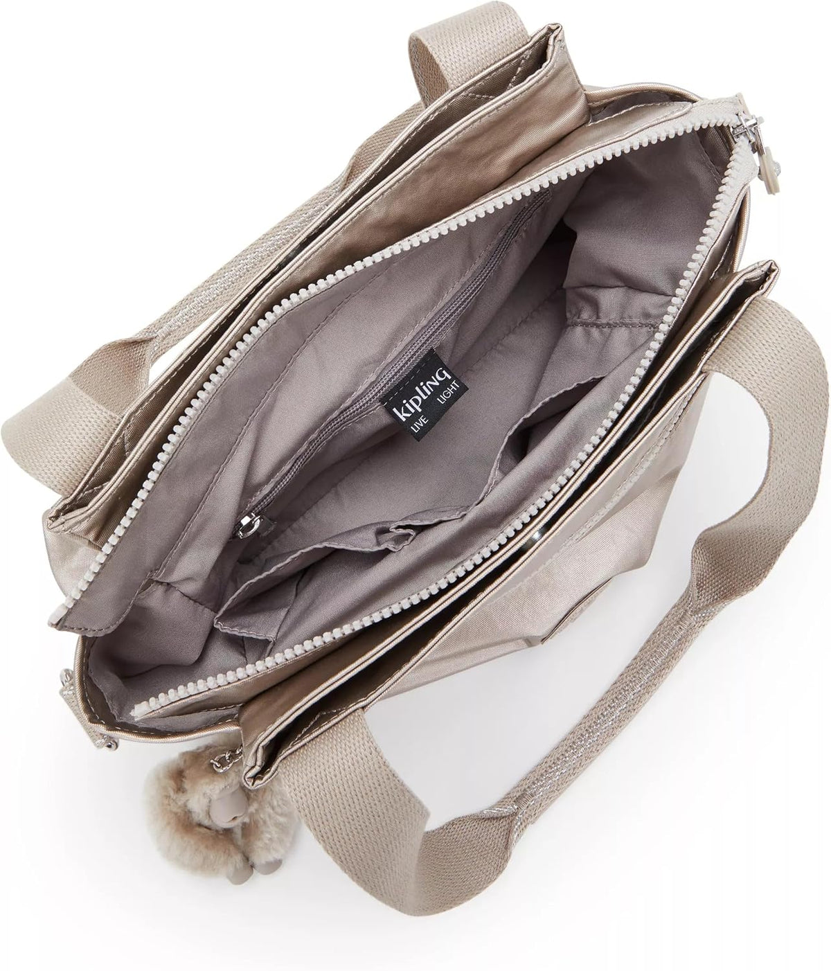 Kipling Elysia Bolso bandolera convertible sólido, Brillo metálico.