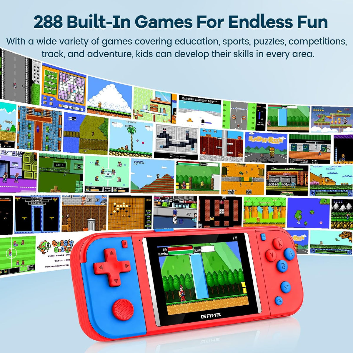 Juegos de mano para niños: 288 videojuegos retro, regalos de juguete para