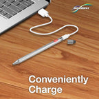BoxWave AccuPoint Active Stylus - Lápiz óptico electrónico con punta ultrafina, color plateado metálico