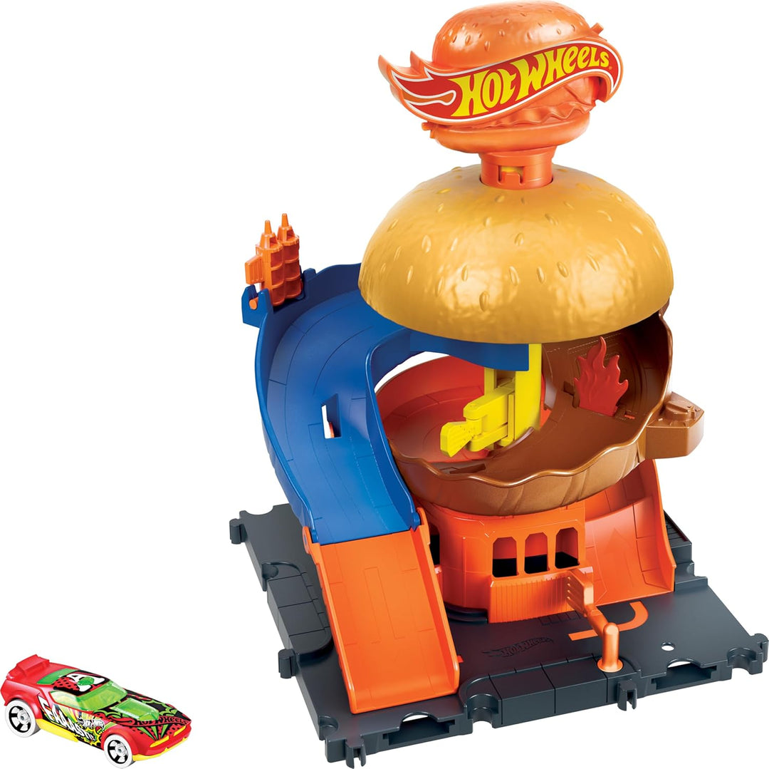 Hot Wheels City Burger Drive-Thru Playset con 1 vehículo