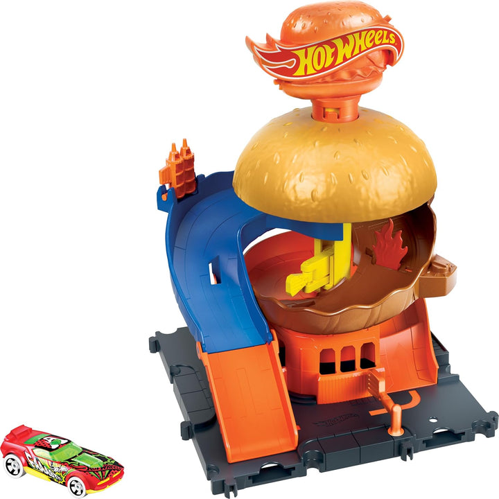 Hot Wheels City Burger Drive-Thru Playset con 1 vehículo
