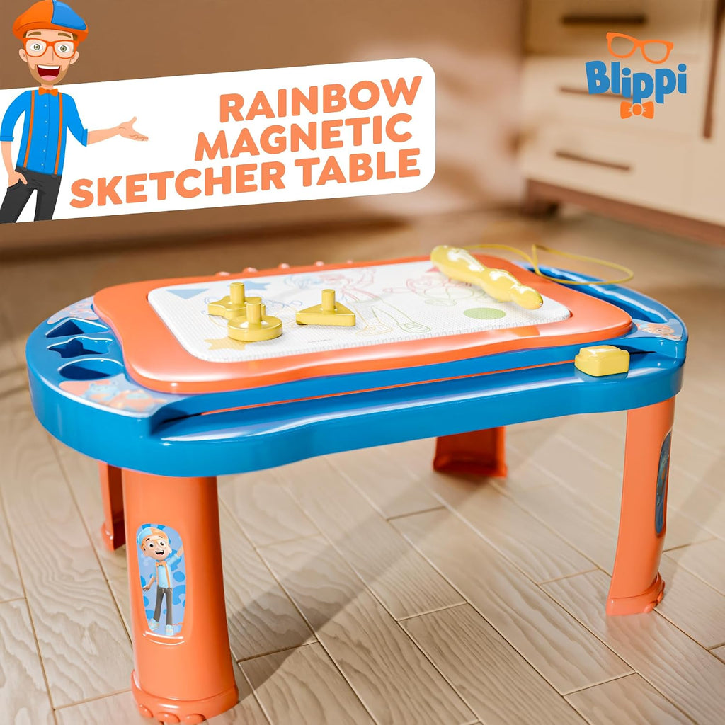 Lollipop Blippi - Tableta de escritura magnética para niños, juguetes ideales para bebés y niños pequeños, tablero de dibujo magnético con soportes, bolígrafo y sellos, juguetes de aprendizaje