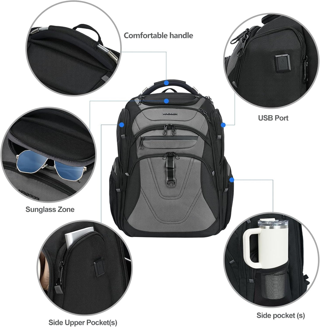 KROSER Mochila para Laptop de Viaje Amigable Mochila Repelente al A...