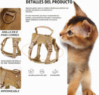 AIWAI Arnés para gatos y correa para caminar, a prueba de escapes, chaleco suave y ajustable para gatos, fácil de controlar, malla suave transpirable con asa de control para gatos grandes, perros pequeños, regalo con parche