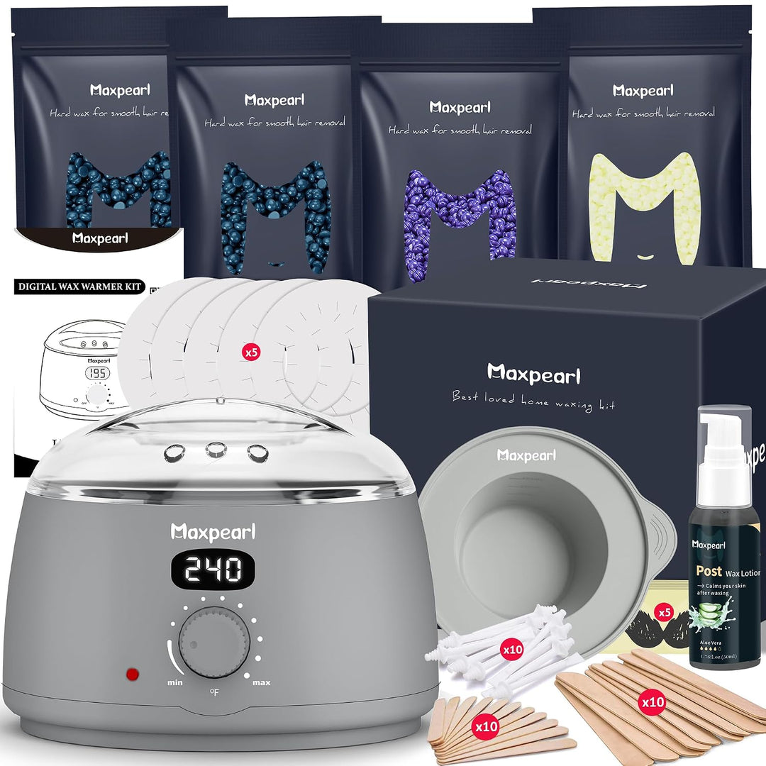 Kit de depilación con cera Maxpearl para hombres, kit de cera para...