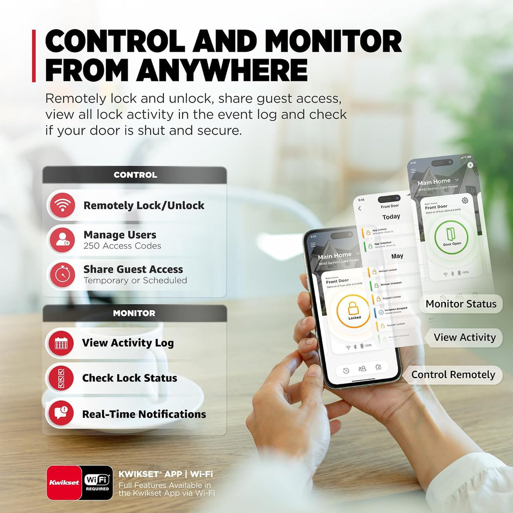 Kwikset Halo Select Plus Wi-Fi y Matter habilitado, bloqueo inteligente con