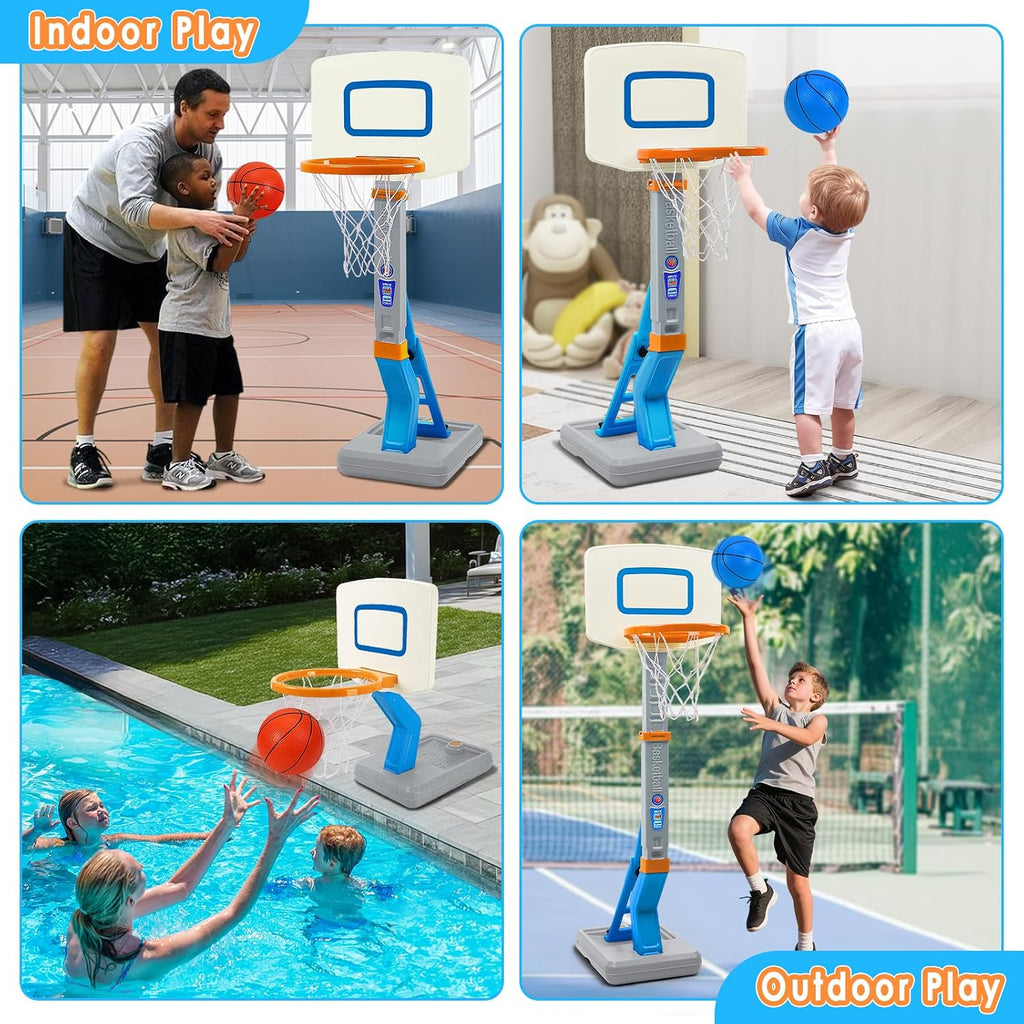 Juego de aro de baloncesto para niños pequeños, aro de baloncesto ajustable