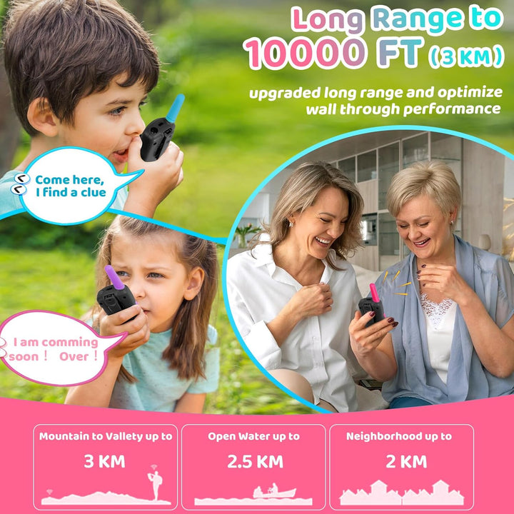 Vvinca Walkie Talkies para niños recargables paquete de 3, juguetes...