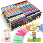 280 tizas para acera en 24 colores: tizas lavables Jumbo para niños