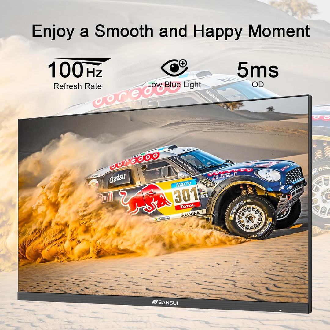 SANSUI Monitor de 24 Pulgadas 100Hz para PC, Puertos HDMI VGA Monta...
