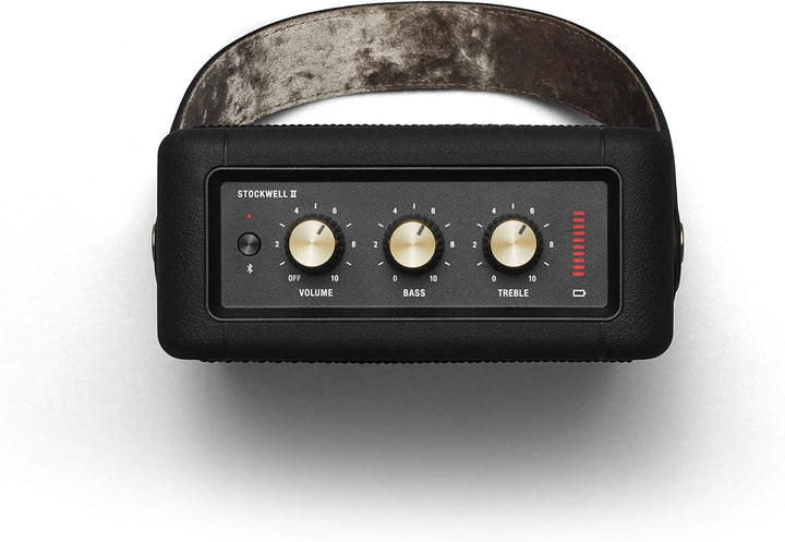 Marshall Stockwell II - Altavoz Bluetooth portátil, negro y latón