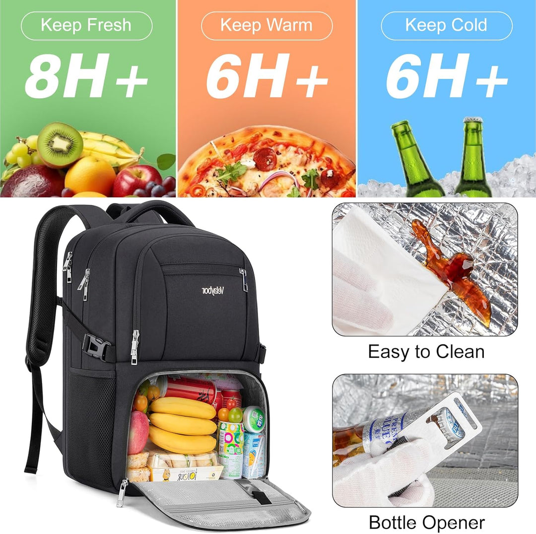 Velaybor Mochila de almuerzo aislada para laptop de 17 pulgadas, mo...