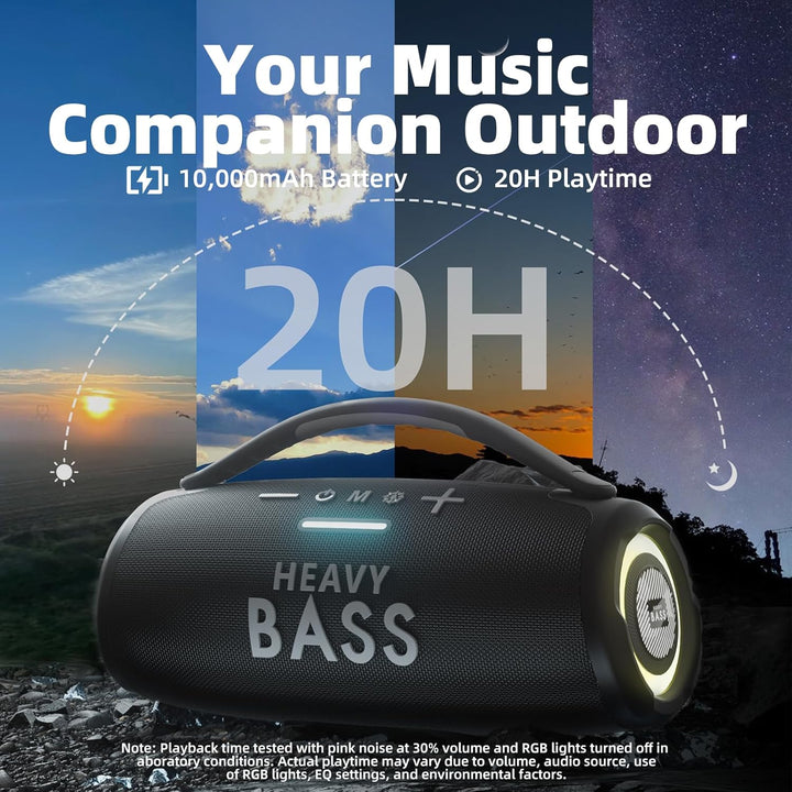 HEAVY BASS Altavoces Bluetooth inalámbricos, altavoz portátil de 80...