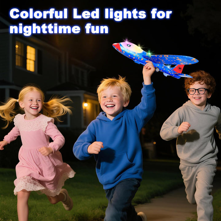 HitToys Juguete Lanzador de Aviones para Niños, Paquete de 3 Planea...