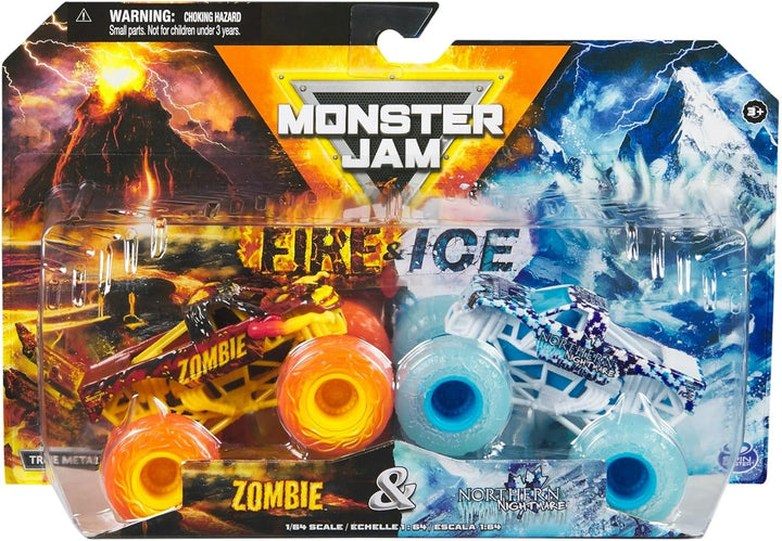 Monster Jam Fire  Ice 164 Diecast Monster Truck Paquete de