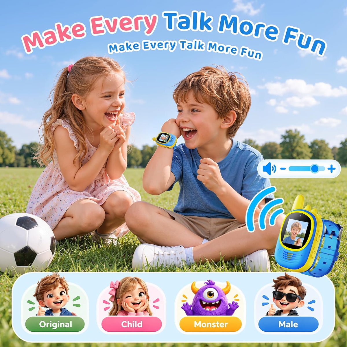 Walkie Talkies de video para niños, paquete de 2 walkie talkies para niños