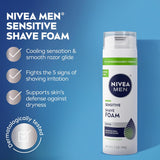 NIVEA MEN - Espuma de afeitado sensible con vitamina E, extractos c...