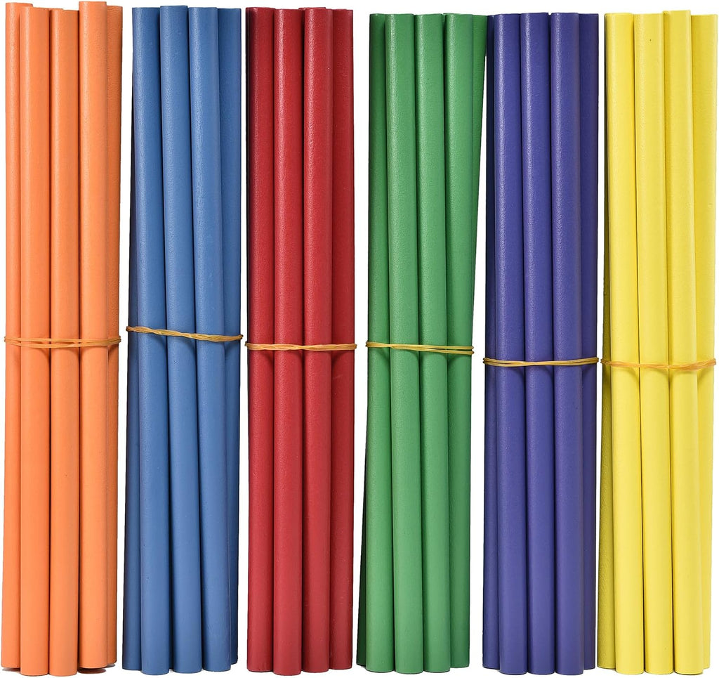 60 palos de ritmo para niños a granel, 12 pulgadas de madera Lummi Sticks música aula instrumentos de percusión, 6 colores