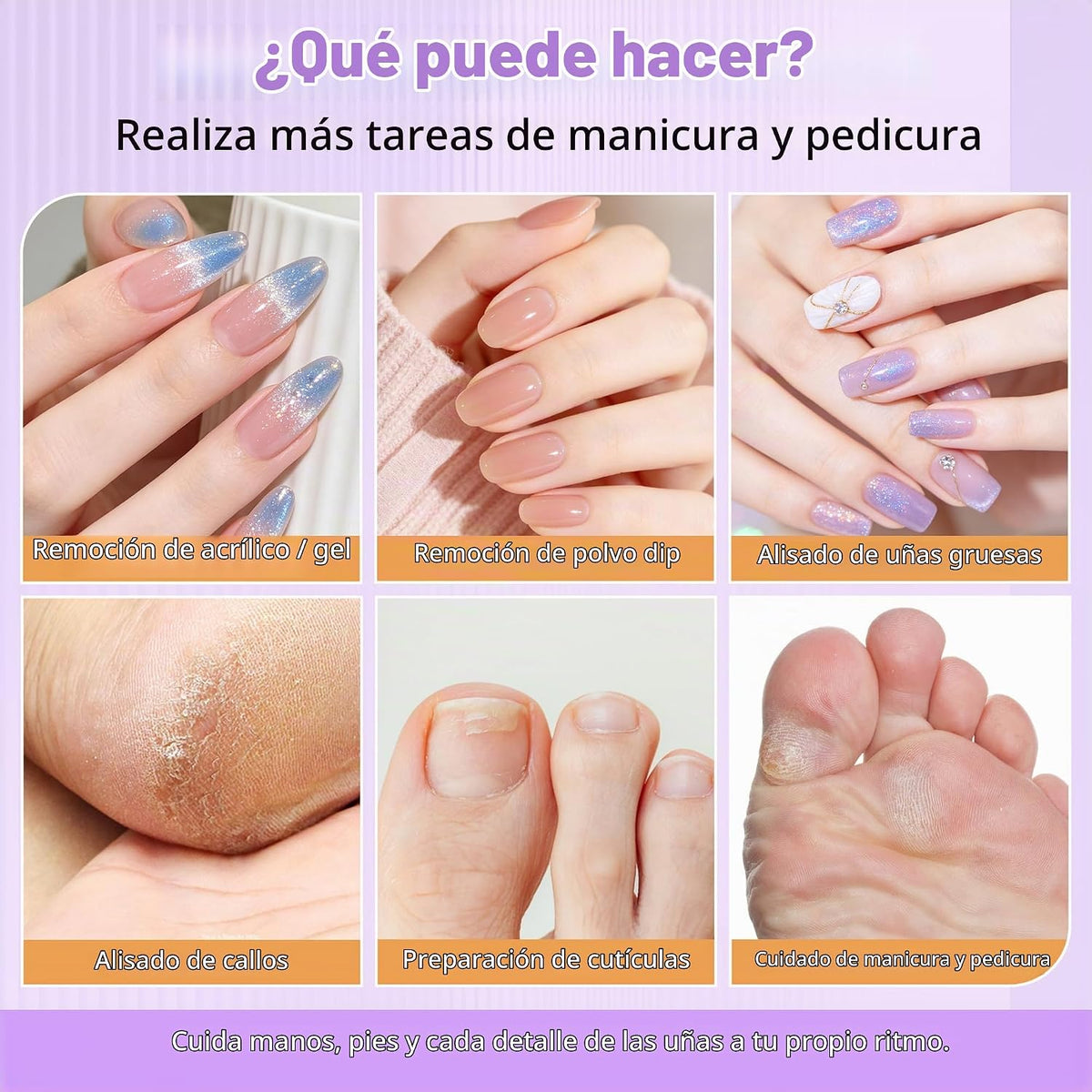 Lima de uñas recargable profesional para principiantes
