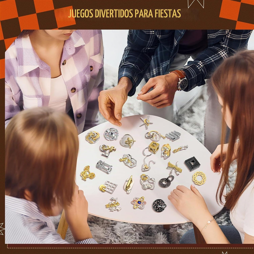 24 rompecabezas de metal para adultos, lógica de coeficiente
