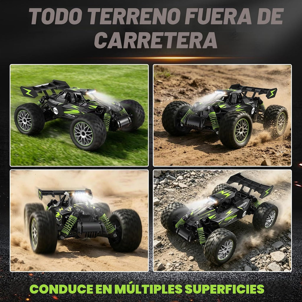 Geoxor Coche de control remoto a escala 1:14 de más de 30 KM/H de alta velocidad, cuerpo de aleación, autos RC rápidos para niños de 8 a 12, 2.4 GHz, todo terreno, camión a control remoto con 2