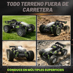 Geoxor Coche de control remoto a escala 1:14 de más de 30 KM/H de alta velocidad, cuerpo de aleación, autos RC rápidos para niños de 8 a 12, 2.4 GHz, todo terreno, camión a control remoto con 2