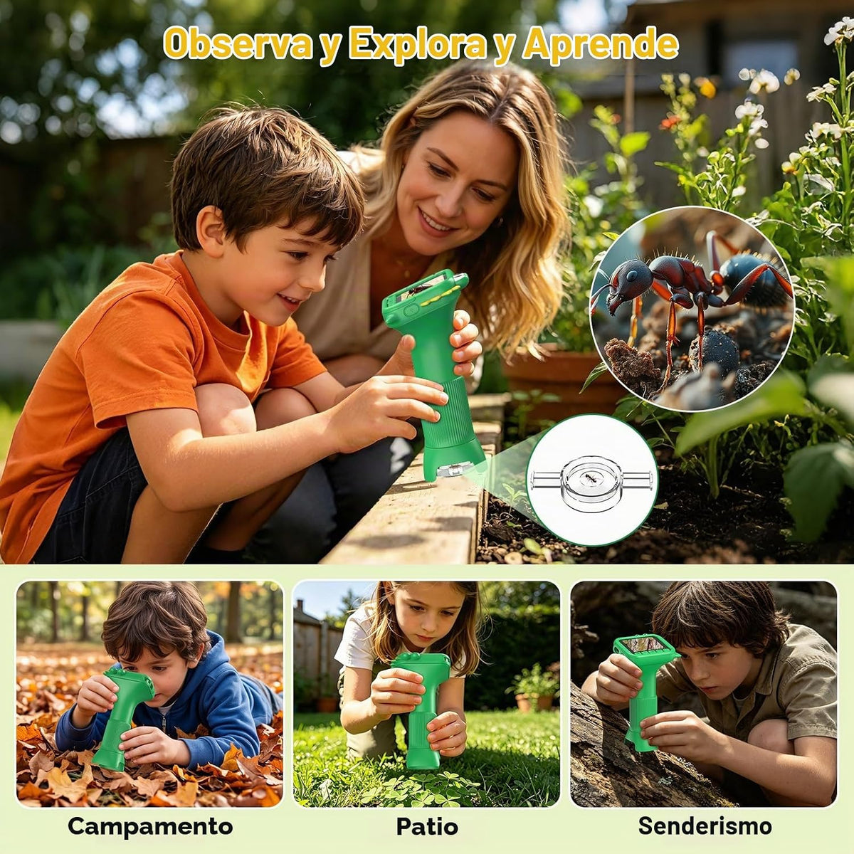 Microscopio digital 1000X para niños: pantalla HD de 2,4 "Imagen