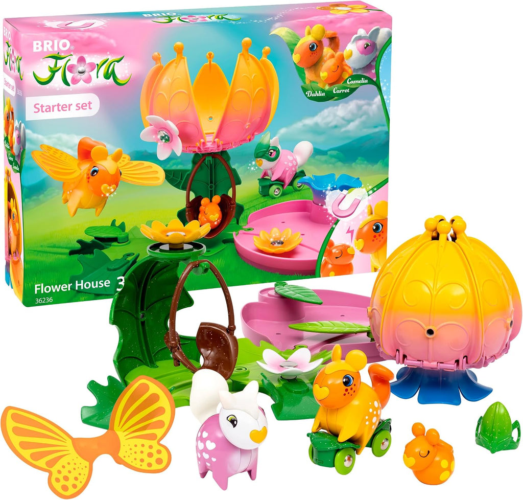 BRIO Flora Flower House - Juego de iniciación de 19 piezas interactivo para construir y decorar para un juego imaginativo abierto, a partir de 3 años