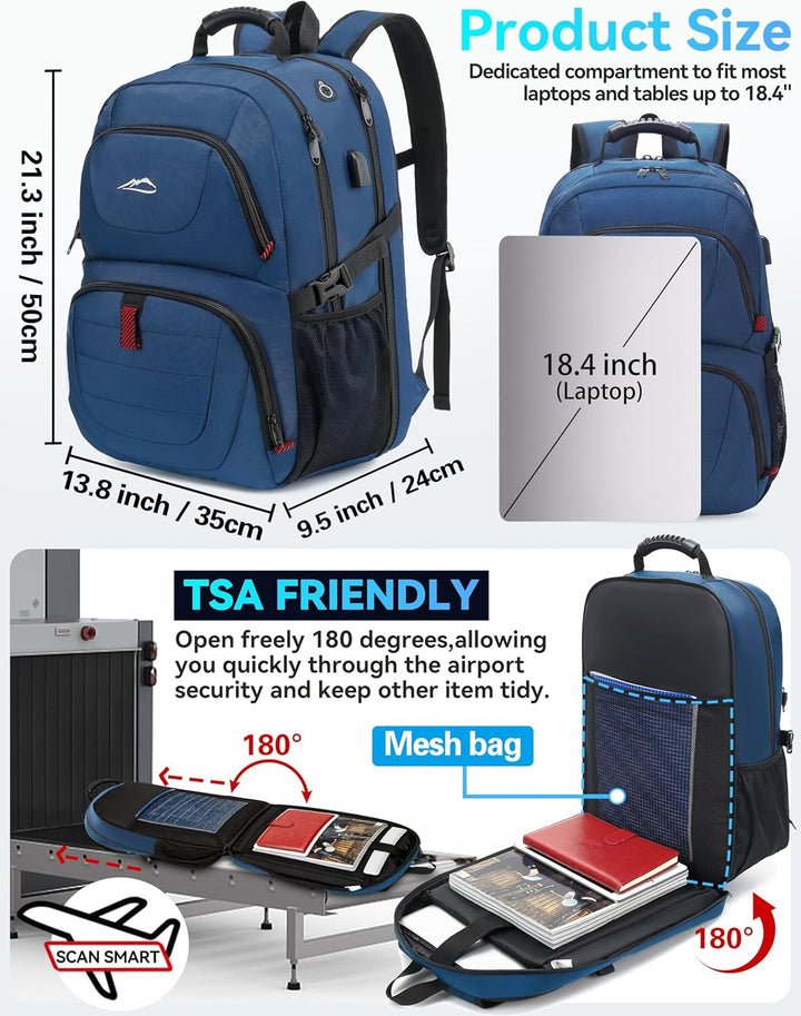 ProEtrade Mochila de viaje extra grande para laptop, escuela, negoc...