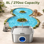 Fuente de agua para perros grandes, cuenco de acero inoxidable para perros