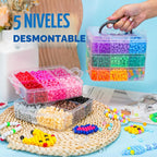 Gionlion Más de 6000 cuentas de poni en 30 colores surtidos, incluye cuentas que brillan en la oscuridad, cuentas Kandi para hacer joyas, pulsera de la amistad, cuentas de pelo de 0.236 x 0.315 pulgadas para trenzas en embalaje resistente a los golpes