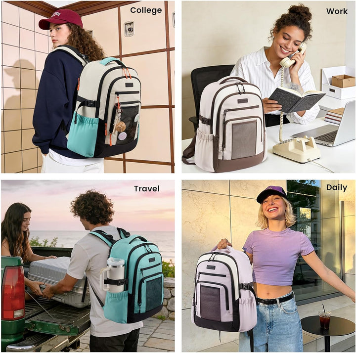 LOVEVOOK Mochila para laptop para mujer con portavasos grande, bols...